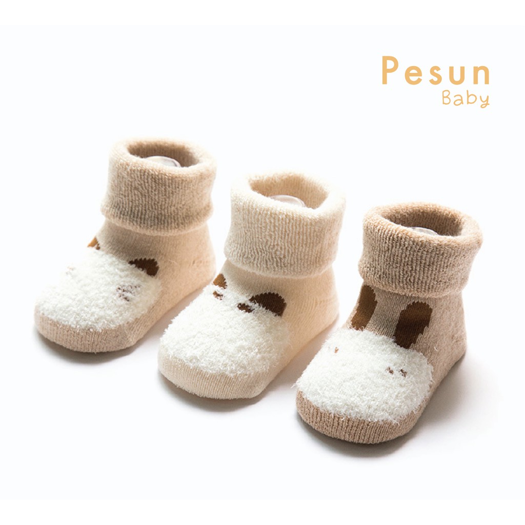 Set 3 đôi tất chân sơ sinh 0-3 tuổi 100% sợi Cotton hữu cơ an toàn cho bé