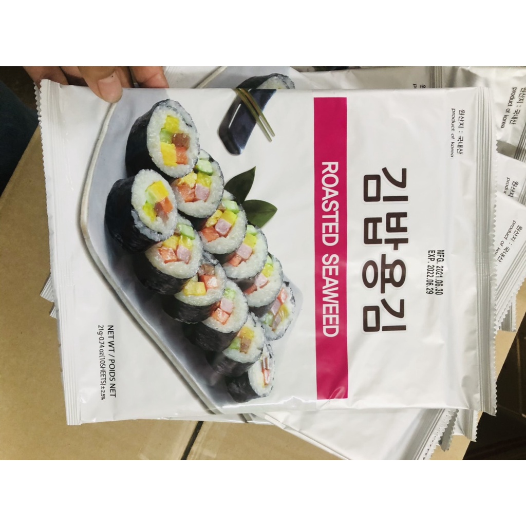 [Siêu Ngon] Rong biển cuộn cơm (GimBap) Roasted Seaweed gói 21g (10 lá)