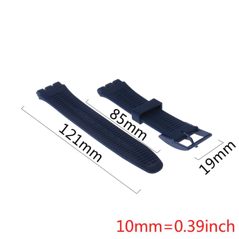 VIVI Watch Band Strap Buckle Watchband Waterproof Wristband Silicone Rubber for Swatch 16mm 17mm 19mm 20mm Replacement Accessories