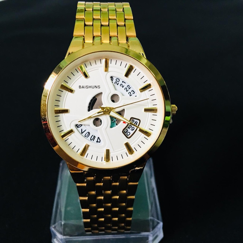 Đồng Hồ Nam Baishuns Dây Kim Loại Giả Cơ Khung Thép Cao Cấp | BigBuy360 - bigbuy360.vn