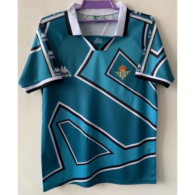 Áo đấu cổ điển chất lượng hàng đầu 1996 Real Betis sân khách Jersey Áo bóng đá nam Áo bóng đá