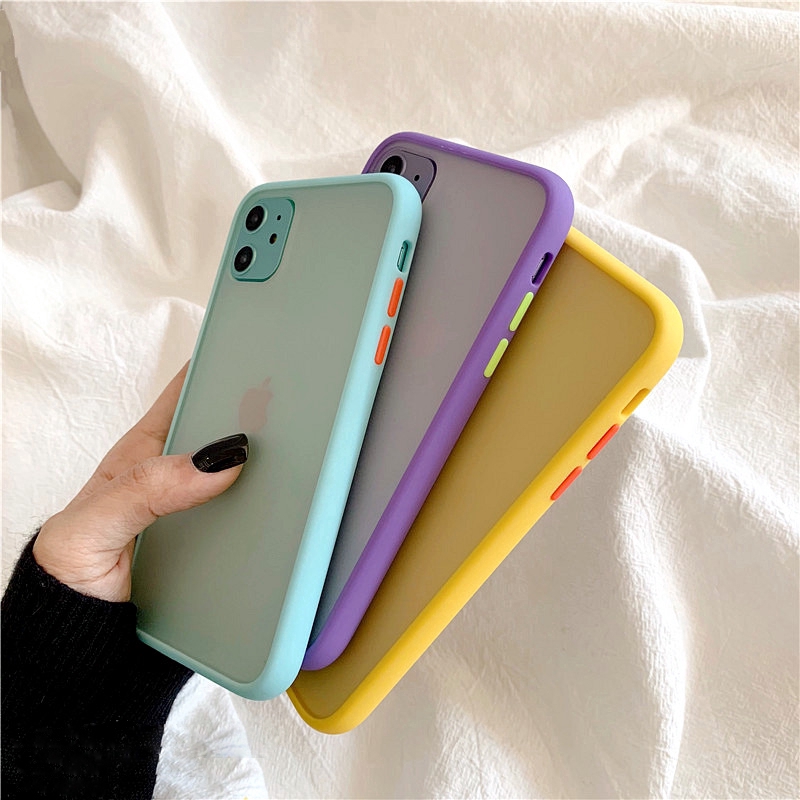 Luxury iPhone 11 Pro Max 6s 7 8 Plus X XS Max XR  Matte Transparent PC+TPU Shockproof Armor Case