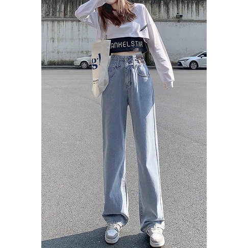 NZN Quần Jeans Dài Ống Rộng Thời Trang Dành Cho Nữ