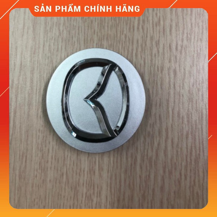 Logo chụp mâm, lazang bánh xe Mazda đường kính 57mm MAD57: Mầu Đen và Bạc SM