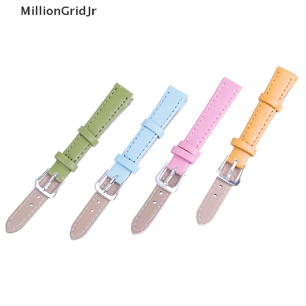 Dây Đeo Đồng Hồ Bằng Da PU Màu Kẹo Trơn 12mm