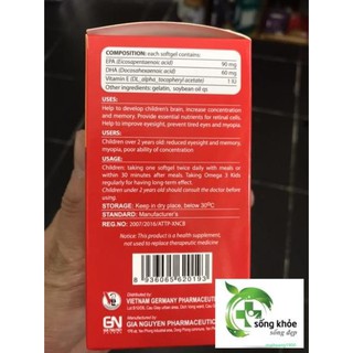 Omega 3 Kids- Tăng cường thị lực, chống mỏi mắt,Giúp sáng mắt, phòng ngừa cận thị tăng cường phát triển não bộ