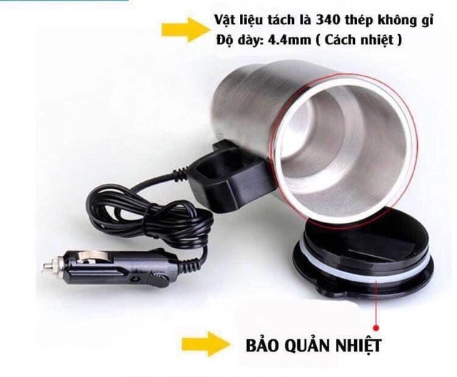 Ấm đun nước xe ô tô loại 12v và 24v, Ấm đun nước trên xe ô tô cao cấp