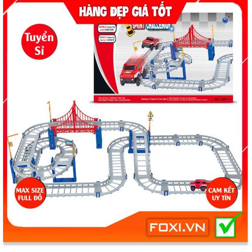 Mô hình lắp ráp đường ray xe lửa Foxi-Xếp hình tàu hỏa-tàu lượn siêu tốc-đa dạng và sáng tạo