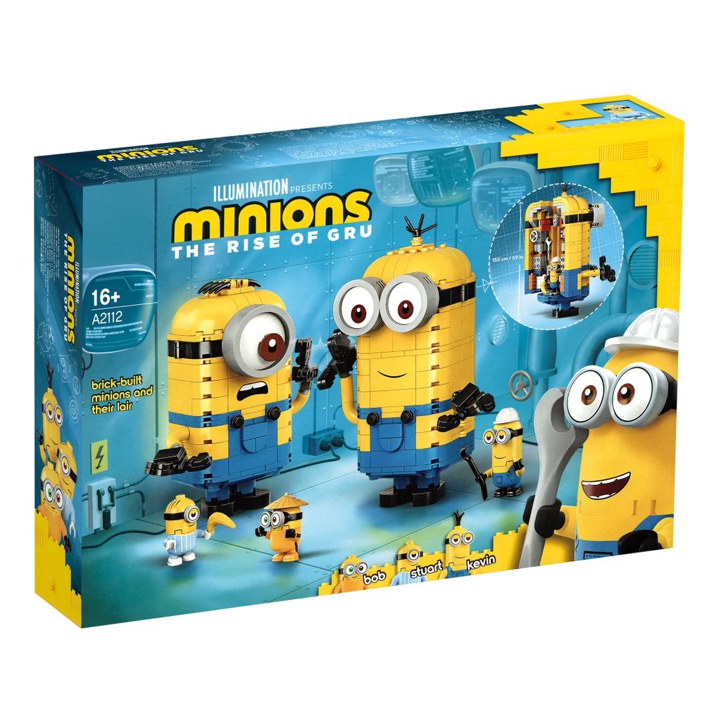Đồ chơi Lắp ráp Mô hình 2112 Brick-built Minions and their Lair Fit 75551