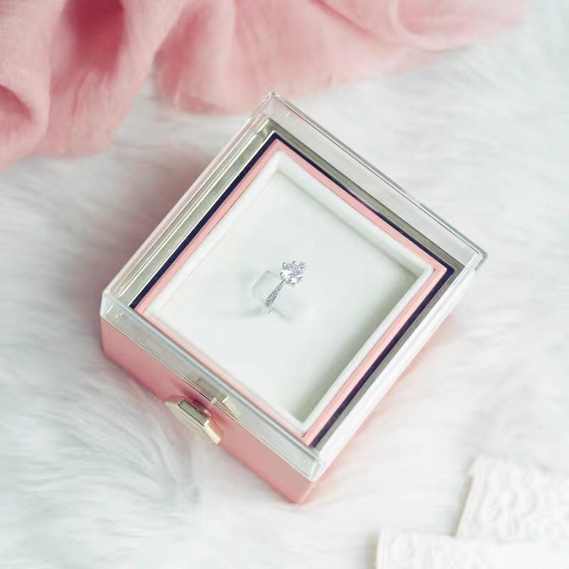 Hộp nhẫn hoa xoay cầu hôn lời tỏ tình sáng tạo hộp quà cho bạn gái hot 2022