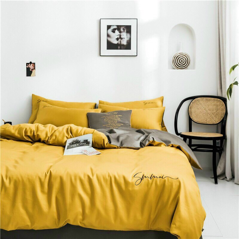 Set chăn ga gối lụa sumoi MỊN DECOR cao cấp mềm mại