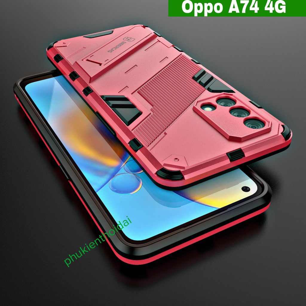 Ốp lưng Oppo A74 4G / Oppo A95 / Oppo A57 Iron Man Ver 2 chống sốc thời trang giá đỡ xem phim bảo vệ camera