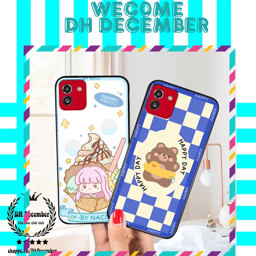 Ốp lưng Samsung A03 / A04 in hình 3D GẤU HỒNG-GẤU BEER -CỰC XINH-RẺ