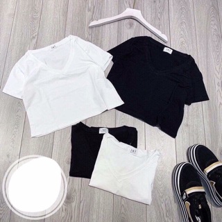 Áo crotop cổ tim croptop chất giấy siêu mát