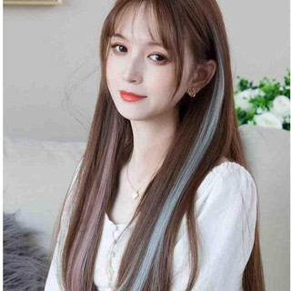 【Đầy đủ 30K trừ đi 3K】Tóc Giả Dạng Kẹp Thẳng Dài Màu Gradient Phong Cách Hàn Quốc 50cm