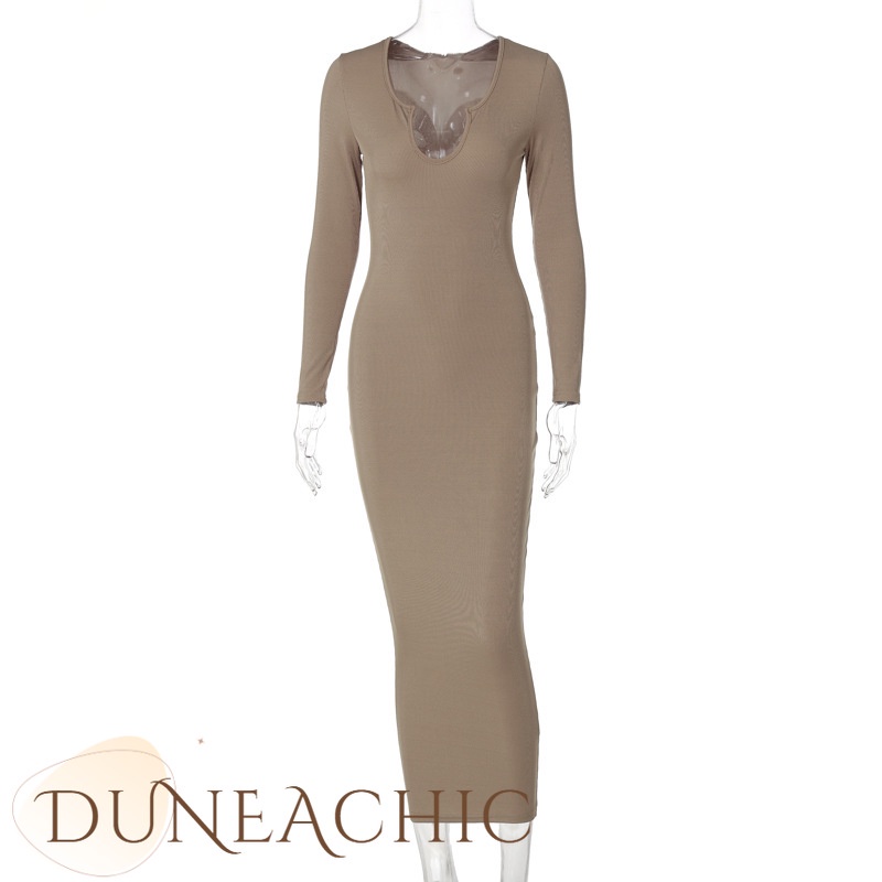 DUNEA Đầm Ôm Cổ Chữ U Quyến Rũ Dành Cho Nữ