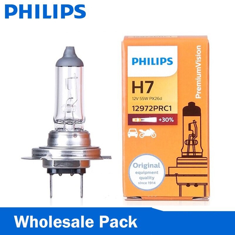 Bóng Đèn Pha Philips Chân H4 H3 H1 H7 H11 Dùng Cho Xe Ô Tô - 12V 55W Công Nghệ Halogen