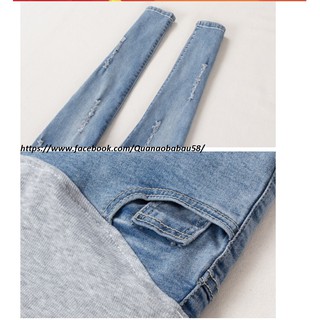Quần jeans bầu rách