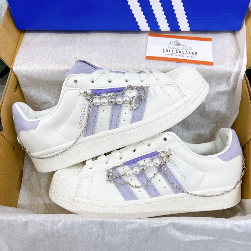 Giày Thể Thao SuperStar Sò Charm Tím Mới Hot 2022  Giầy sneaker nữ hottrend