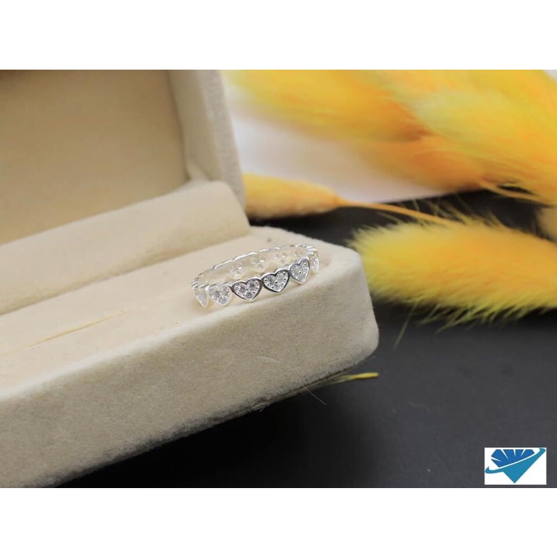 NHẪN TIM BẠC TA CHO NỮ CỰC XINH