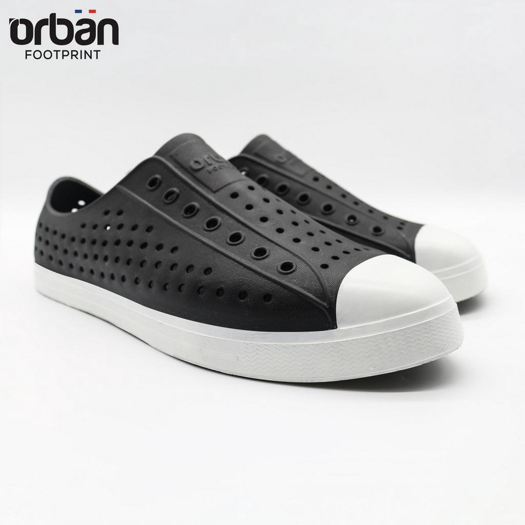 [Urban] Giày nhựa lỗ nam nữ đi mưa đi biển Urban - Chất liệu Eva siêu nhẹ, chống nước, giá tốt - Màu Đen đế trắng