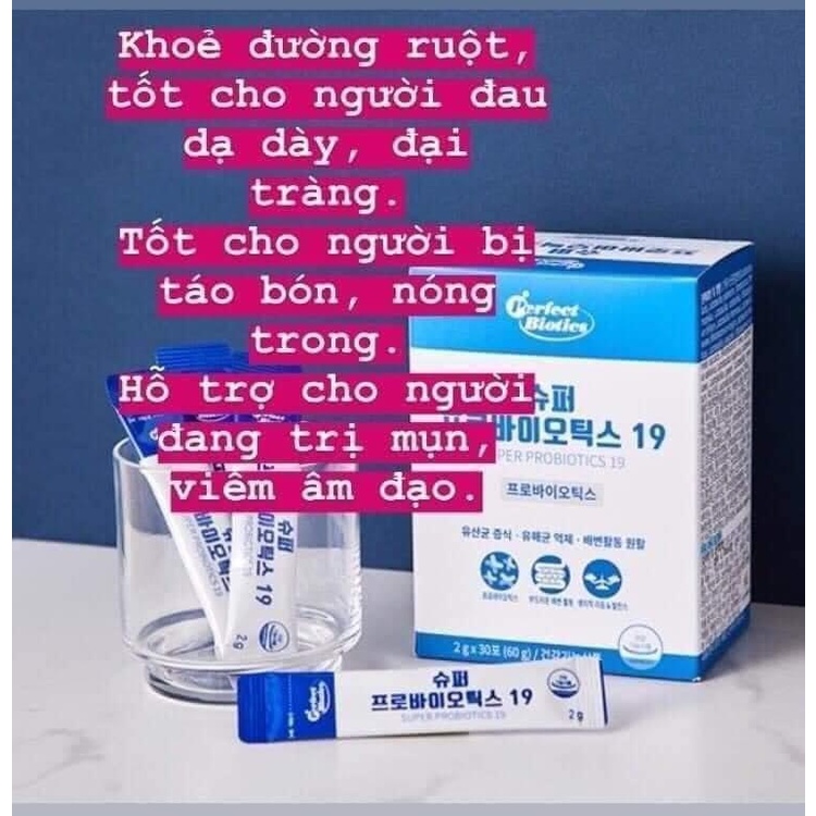 Lợi khuẩn tốt cho tiêu hoá, Men vi sinh Perfect Biotics Hàn Quốc dùng cho