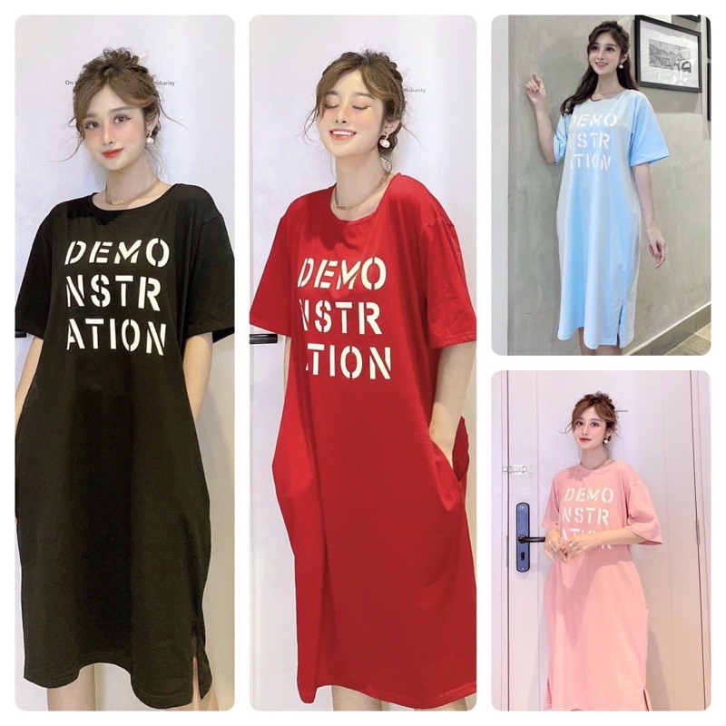 Đầm THUN THÁI form rộng có túi-xẻ tà (bao chất đẹp) | BigBuy360 - bigbuy360.vn