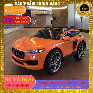 Ô Tô Điện Trẻ Em Kupai 2021, Ghế Da cao cấp - 4 động cơ, Mầu mới - Nhạc - Bluetooth - Điều Khiển Cầm Tay