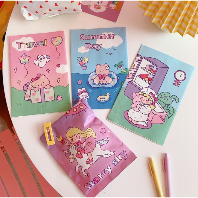 Túi Giấy Đựng Đồ mini Họa Tiết Hoạt Hình Đơn Giản Thời Trang Theo Phong Cách Hàn Quốc