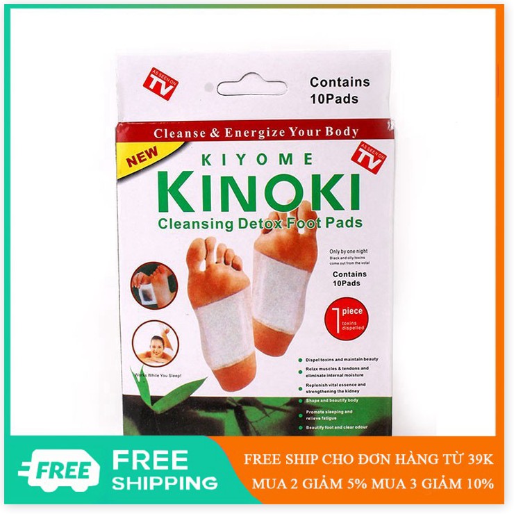 Xả kho - 10 miếng dán thải độc chân kinoki - NicePro