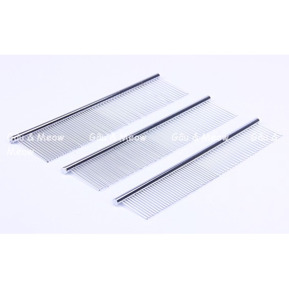 Lược thưa bằng inox chải lông chết lông rối vón cục làm mượt lông chó mèo