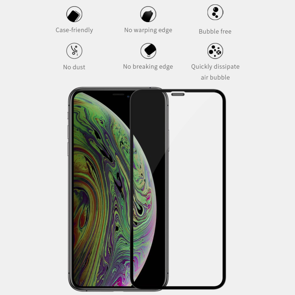 Miếng dán cường lực Nillkin viền cong cho iPhone 8 7 Plus X XR XS Max iPhone 11 Pro Max XD CP+ MAX