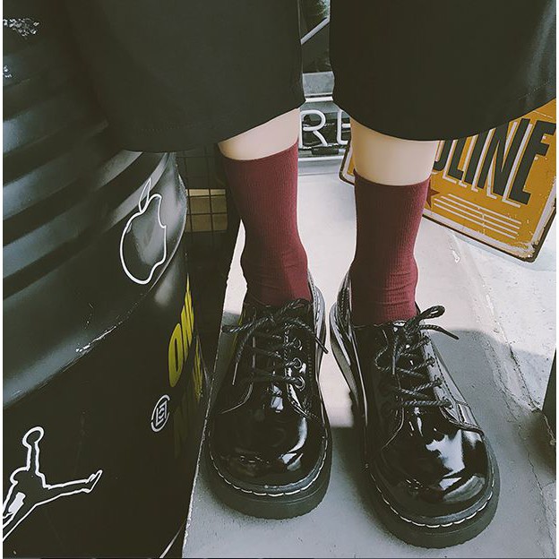 Giày lolita đế bằng da bóng - mũi tròn siêu xinh T08133 | BigBuy360 - bigbuy360.vn