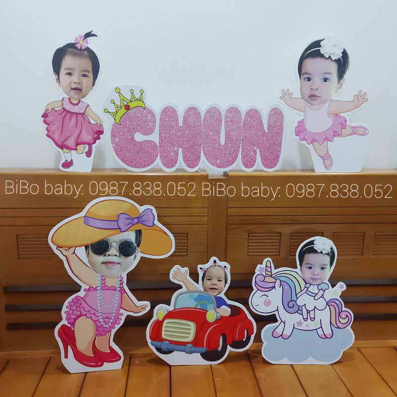 Combo banner, chibi, tên để bàn, cây welcome thiết kế theo yêu cầu -BiBo baby