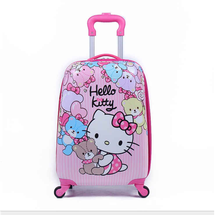 Vali kéo du lịch cho bé size 18 hình hello kitty