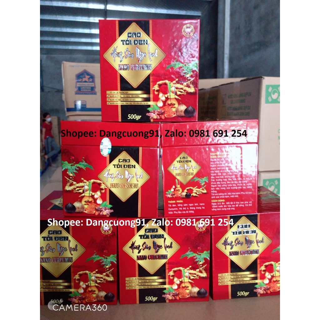 Cao tỏi đen Hồng Sâm Ngọc Linh Nano Curcumin ( hộp 500g )