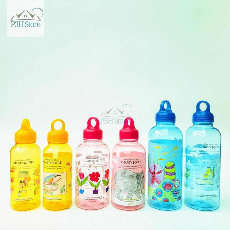 Bình nước cho bé đi học Lock&amp;Lock Charity Bottle 350ml ABF623 , 530ml ABF624 ,700ml ABF625