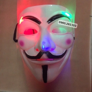 Mặt nạ hacker mặt nạ trung thu có đèn phát sáng loại dầy đẹp