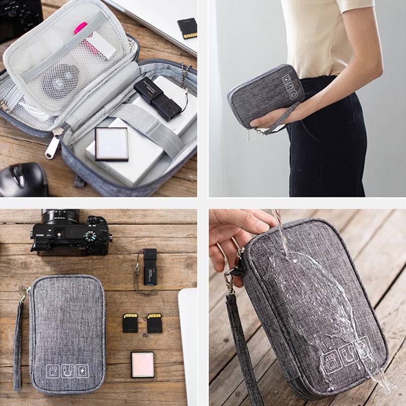 Túi đựng dây cáp sạc USB/tai nghe mang đi du lịch thiết kế tiện lợi