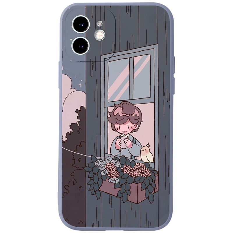 Ốp lưng JURSUE hoạt hình cặp đôi dễ thương đẹp cho iPhone 13 12 11 Pro Max SE 2020 X XR XS 8 7 ip 6S 6 Plus kute Y1952