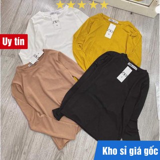 Sale Áo Thun Nữ Tay Dài VNXK - Áo Thun Body Nữ Korea Cổ Tròn