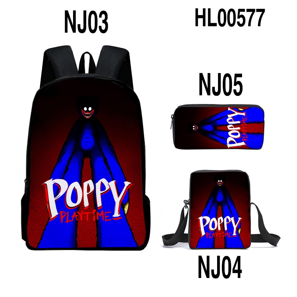Poppy playtime Ba Lô Đi Học Cỡ Lớn Ba Món Có Ngăn Đựng Bút Chì Cho Học Sinh