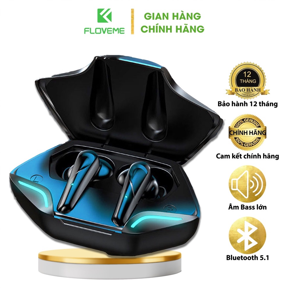 Tai nghe chơi game Bluetooth 5.0 Gaming Floveme - G11 - Không dây có mic với độ trễ cực thấp, Bass mạnh mẽ - Hàng nhập k