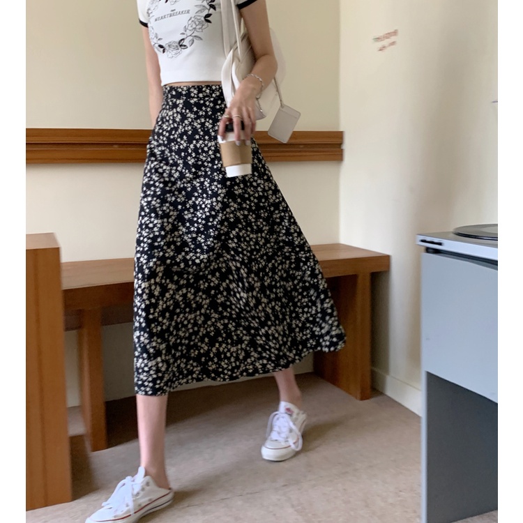 Chân Váy Chữ A Lưng Cao In Họa Tiết Mẫu Mới Thời Trang Xuân Hè Cho Nữ