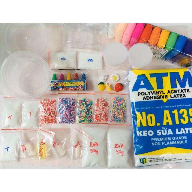 ( FREE SHIP )Bộ kit làm slime -4in1 250k - combo nguyên liệu làm slime giá rẻ