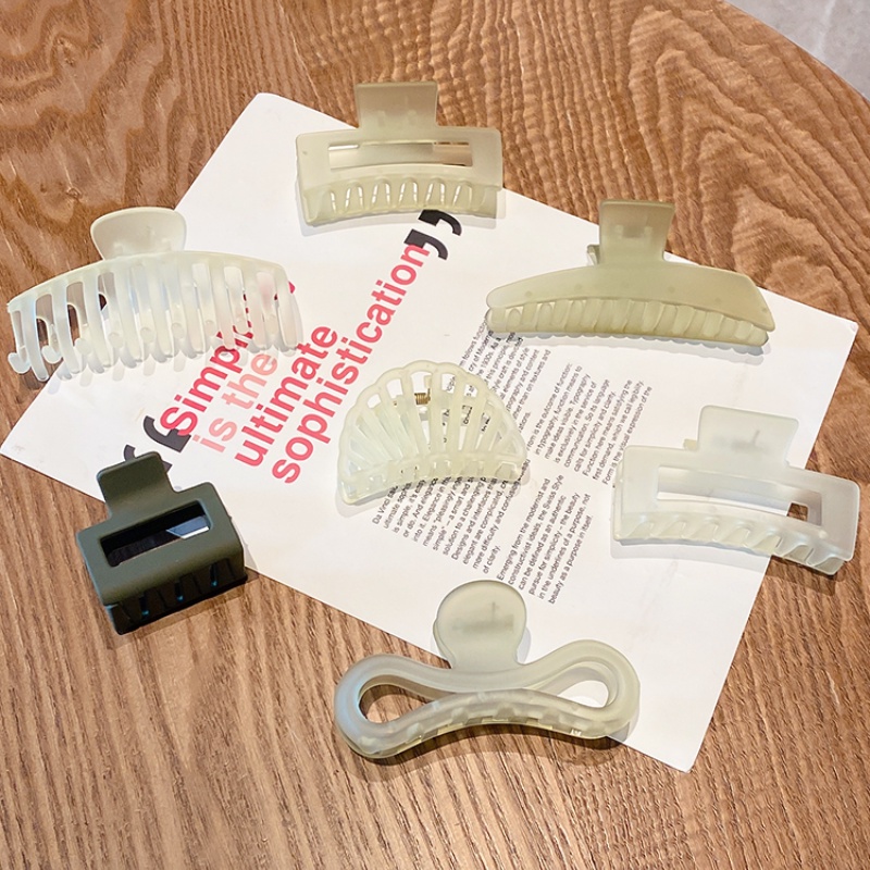 Kẹp tóc cỡ lớn màu xanh lá cây phong cách Hàn Quốc thời trang