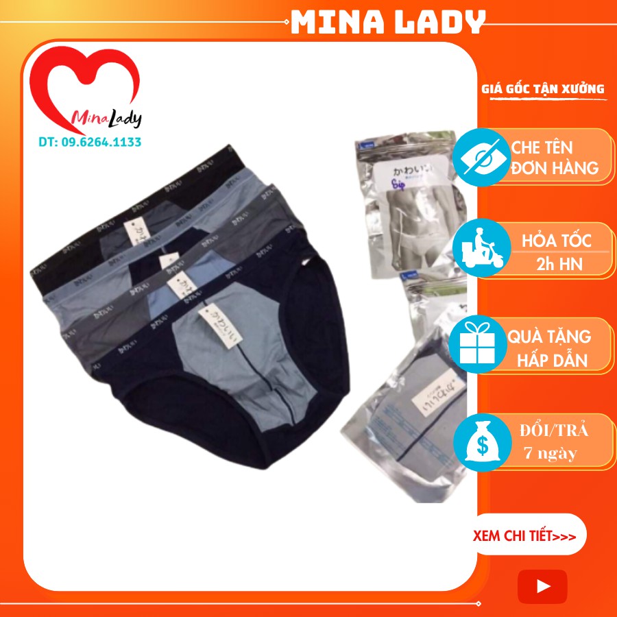Quần Lót Nam Tam Giác Xuất Nhật Siêu Hót Chất Co Giãn 4 Chiều Mỗi Quần 1 Túi Zip Sang trọng - Chất đẹp (Màu Ngẫu Nhiên)