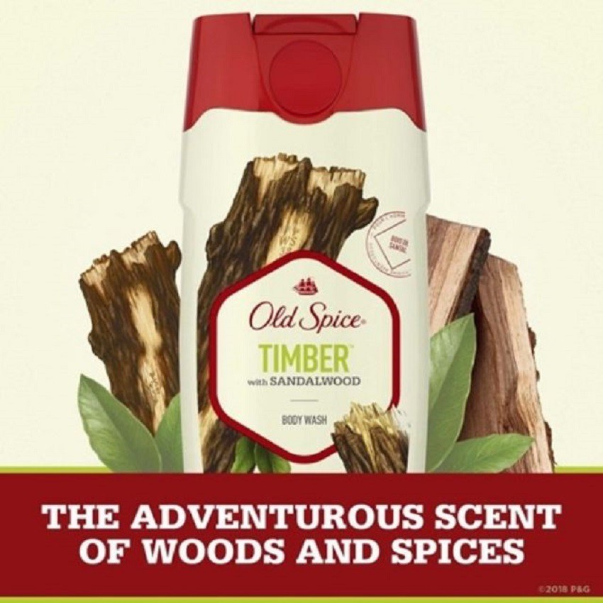 Gel Tắm Gội Old Spice TIMBER làm sạch và bảo vệ cơ thể 473ML