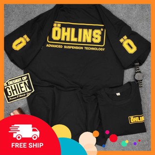 Áo thun OHLINS Biker Tay Ngắn Tem Xe (Đen)