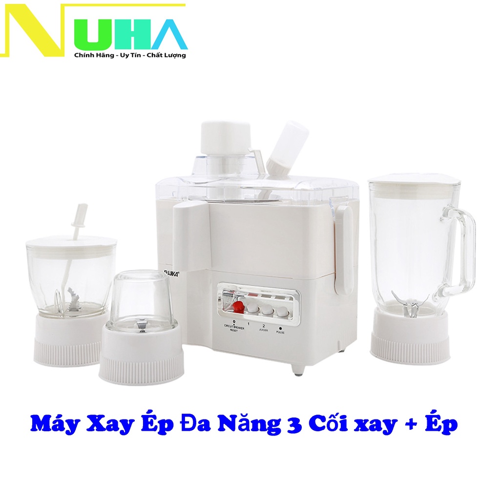 Máy xay ép đa năng 4 in 1 Fujika FJ-176, xay sinh tố, xay thịt, hạt, ép trái cây, cối 1L, thủy tinh, màu ngẫu nhiên